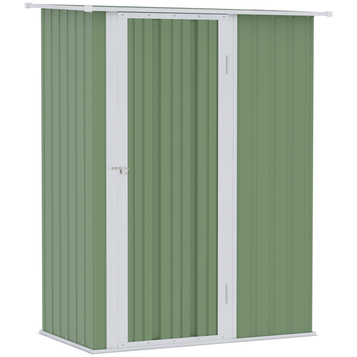 Garden Storage Shed, Sloped Roof, Lockable Door Green, 142x84x189cm Outsunny