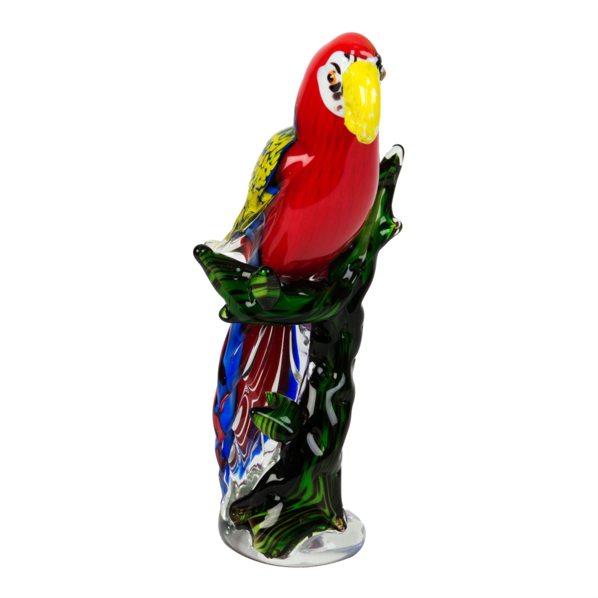 Objets d'art Glass Figurine - Red Parrot Widdop