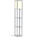 4-Tier Floor Lamp, Floor Light with Storage Shelf, Grey 3-Tier HOMCOM