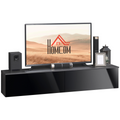 Floating TV Unit Stand, Wall Mount Media Console with Storage Cupboards Unbranded