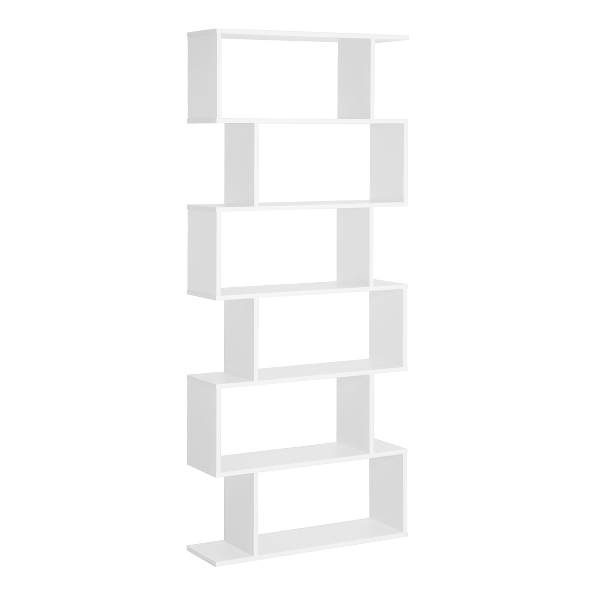 Particle Board 6-Tier Asymmetrical Shelving Unit White HOMCOM