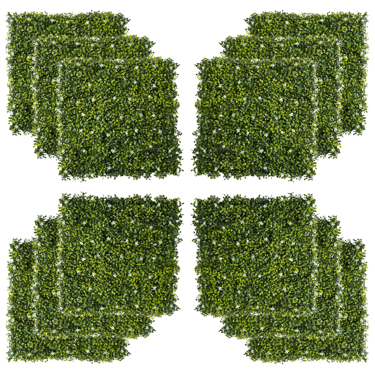 12PCS Artificial Boxwood Wall Panels 20" x 20" Grass Screen Milan Grass Outsunny