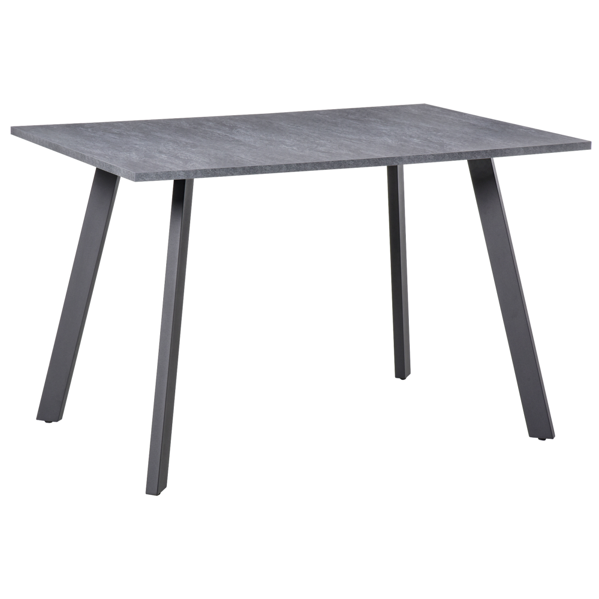 Modern Rectangular Dining Table with Metal Legs Indoor, Dark Grey Unbranded