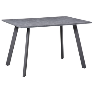 Modern Rectangular Dining Table with Metal Legs Indoor, Dark Grey Unbranded