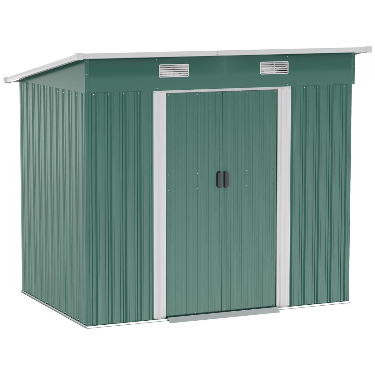 7 x 4ft Outdoor Garden Metal Storage Shed, Green Outsunny